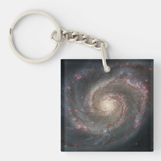 The Whirlpool Galaxy M51 & Companion in Space Keychain (Front)