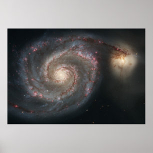 The Whirlpool Galaxy M51 & Companion in Space Poster