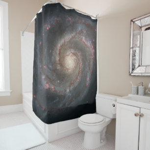 The Whirlpool Galaxy M51 & Companion in Space Shower Curtain