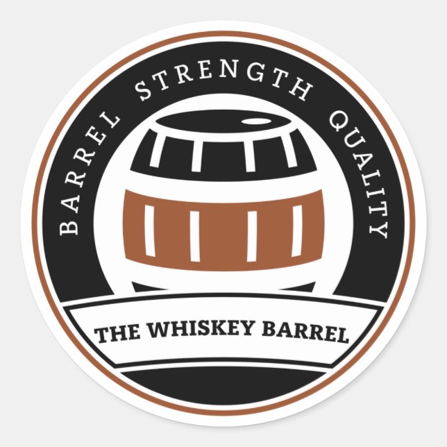 The Whiskey Barrel Round Sticker (Front)