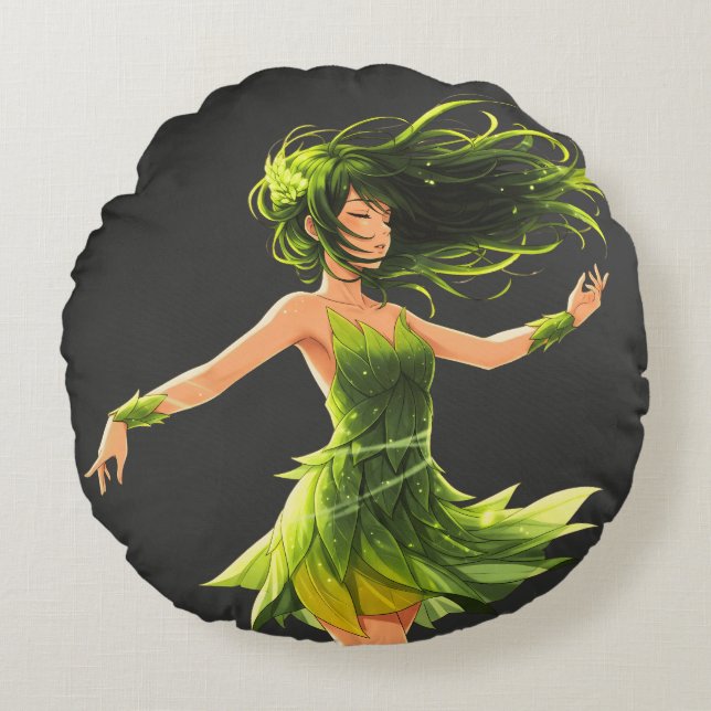 The Whisper of the Wind Round Pillow (Front)