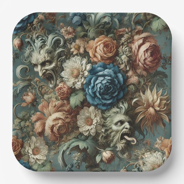 The Whisper that Sharpened the Knife – Gothic Paper Plates (Front)