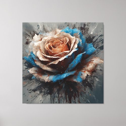 The Whispering Elegance of Beige and Blue Canvas Print