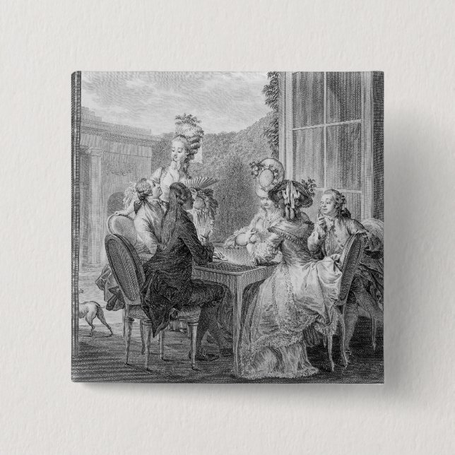 The Whist Party, 1783, engraved by Jean Dambrun (1 Button (Front)