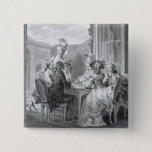 The Whist Party 1783 engraved by Jean Dambrun 1 Button