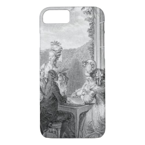 The Whist Party 1783 engraved by Jean Dambrun 1 iPhone 87 Case