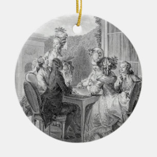 The Whist Party, 1783, engraved by Jean Dambrun (1 Ceramic Ornament