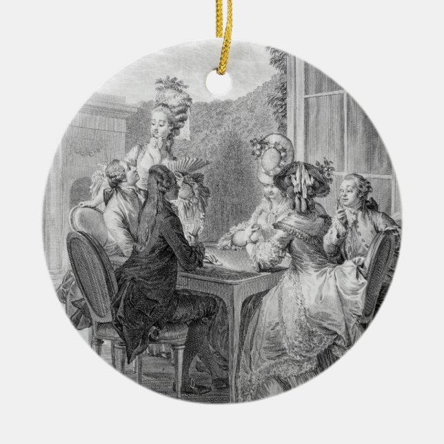 The Whist Party, 1783, engraved by Jean Dambrun (1 Ceramic Ornament (Front)