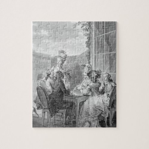 The Whist Party 1783 engraved by Jean Dambrun 1 Jigsaw Puzzle
