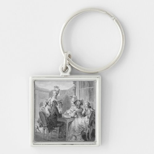 The Whist Party 1783 engraved by Jean Dambrun 1 Keychain