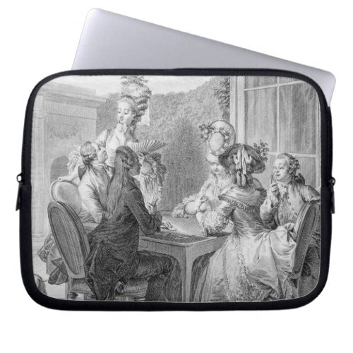 The Whist Party 1783 engraved by Jean Dambrun 1 Laptop Sleeve