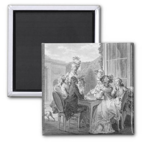 The Whist Party 1783 engraved by Jean Dambrun 1 Magnet