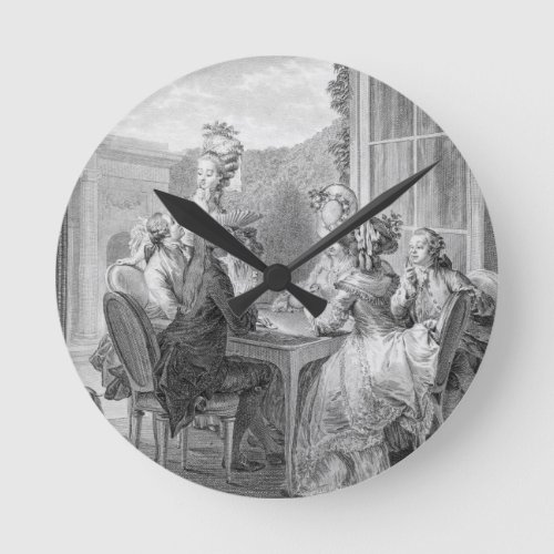 The Whist Party 1783 engraved by Jean Dambrun 1 Round Clock