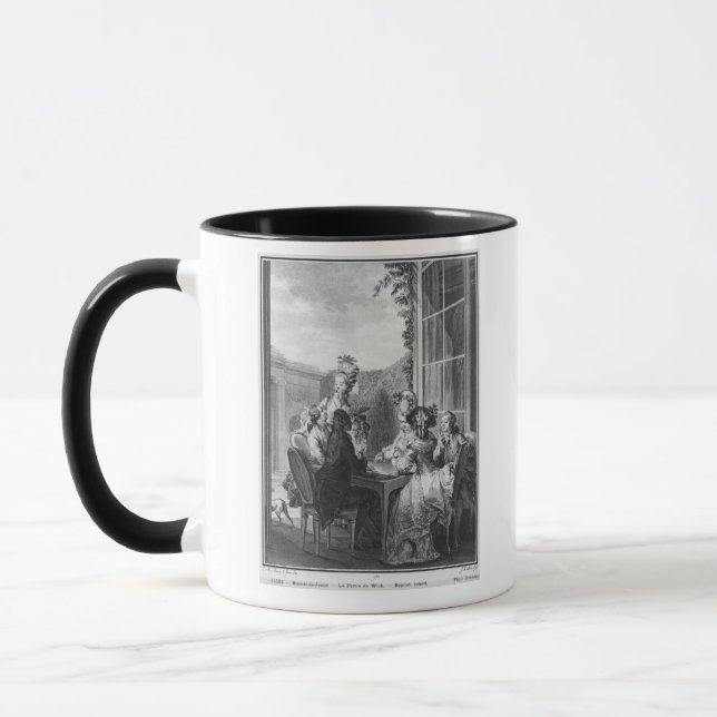 The whist party, engraved by Jean Dambrun  1783 Mug (Left)