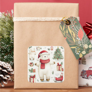 The white bear Santa sticker