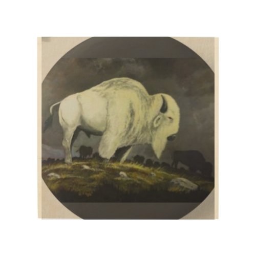 The White Buffalo Wood Wall Art