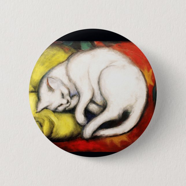 The White Cat painting by Franz Marc Button (Front)