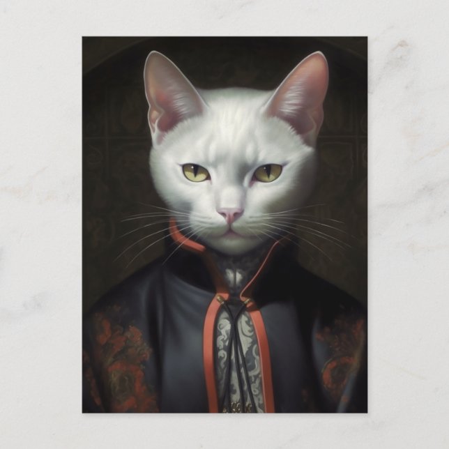 The White Cat Postcard (Front)