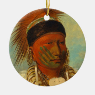 The White Cloud, Head Chief of the Iowas Ceramic Ornament