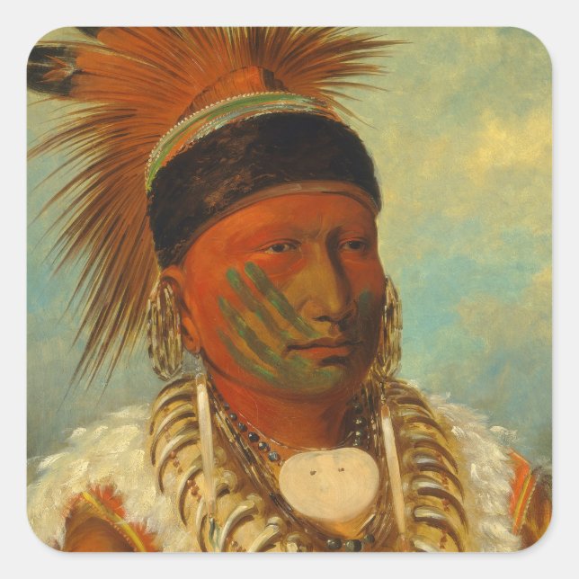 The White Cloud, Head Chief of the Iowas Square Sticker (Front)