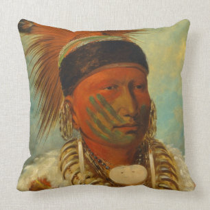 The White Cloud, Head Chief of the Iowas Throw Pillow