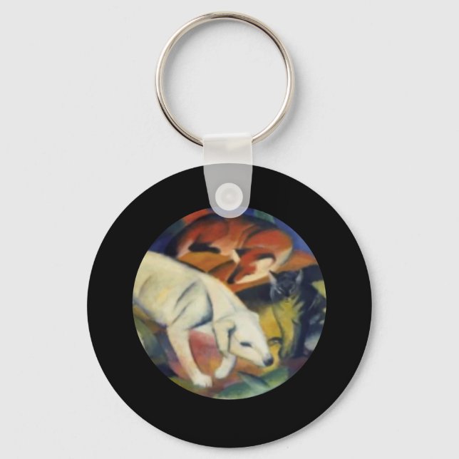 The White Dog, FIne Art by Franz Marc Keychain (Front)