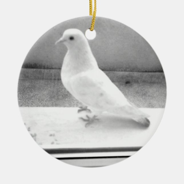 The White Dove Ceramic Ornament (Front)