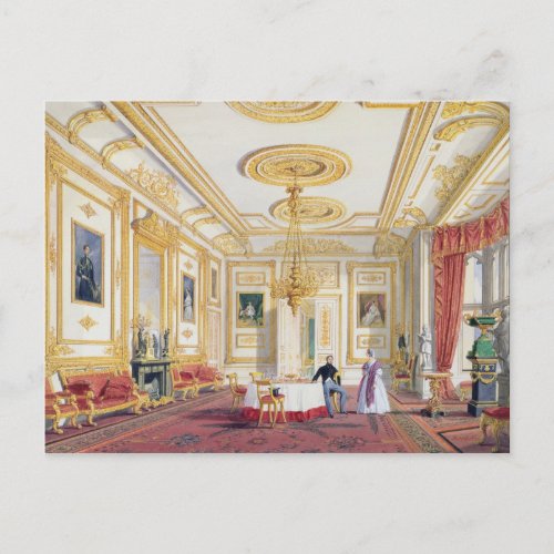 The White Drawing Room at Windsor Castle colour l Postcard