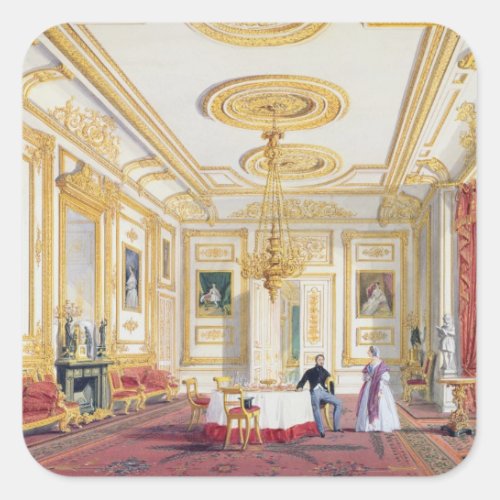 The White Drawing Room at Windsor Castle colour l Square Sticker