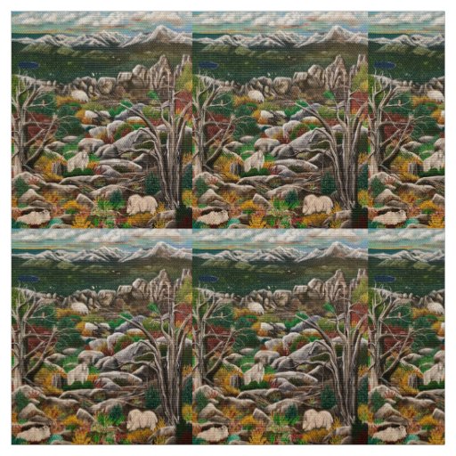The White Goats of Mount Ireland Fabric