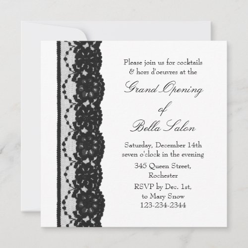 The White Grand Opening French Lace Invitation