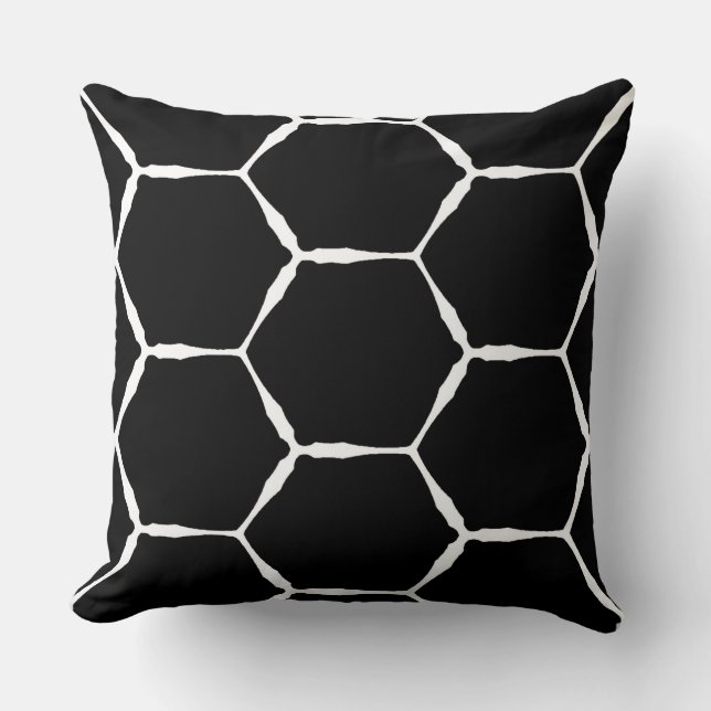 The White Hexagon Wire Design Pattern Throw Pillow (Front)