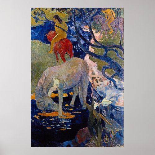 The White Horse by Eugne Henri Paul Gauguin Poster