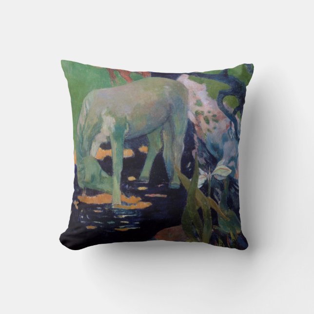 The White Horse, Gauguin Throw Pillow (Front)