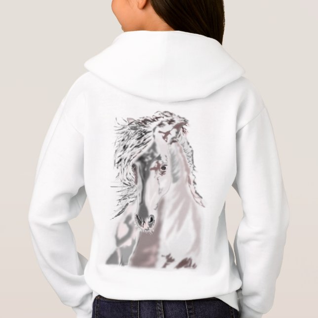 The White Horse - Painting Art Hoodie (Back)