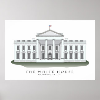 The White House Architectural Print