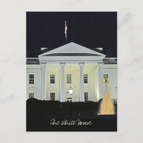 The White House at Night Washington DC 001 Postcard