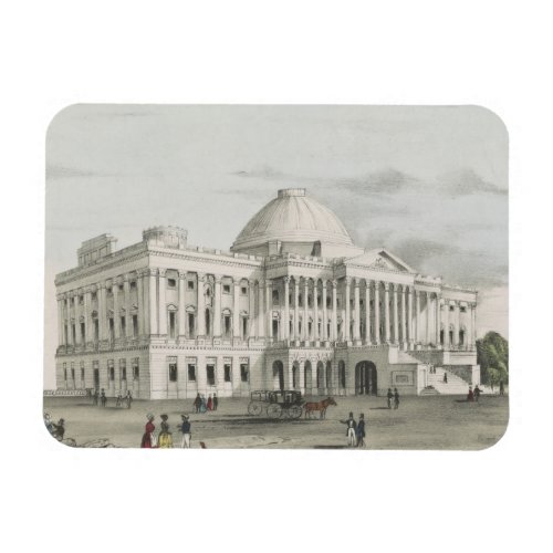 The White House Capitol at Washington Lithograph Magnet