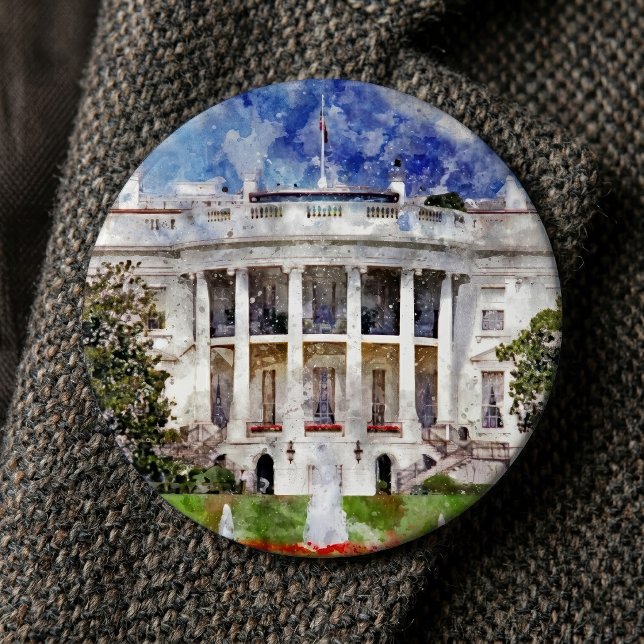 The White House in Washington DC – Southern Facade Button (The White House in Washington DC – Southern Facade. Button)