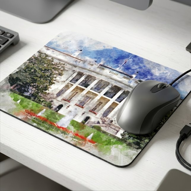 The White House in Washington DC – Southern Facade Mouse Pad (The White House in Washington DC – Southern Facade. Mouse Pad)