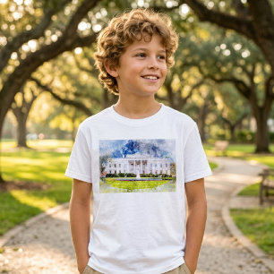 The White House in Washington DC Watercolor T-Shirt