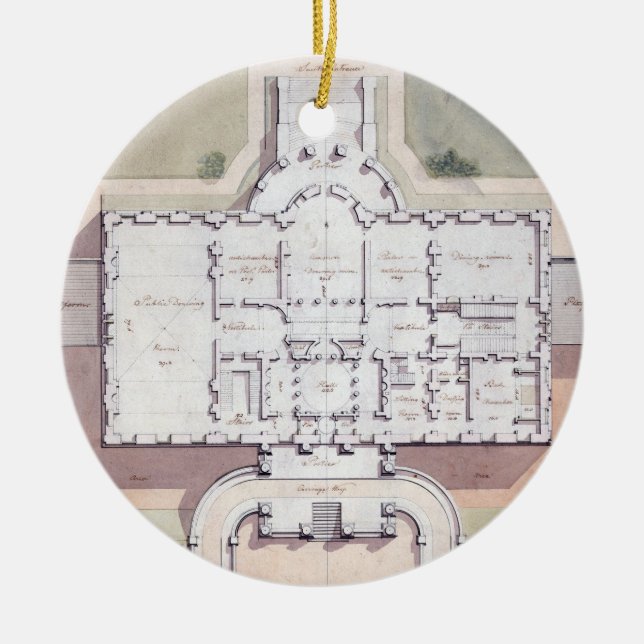 The White House President Washington D.C. Plan Ceramic Ornament (Front)