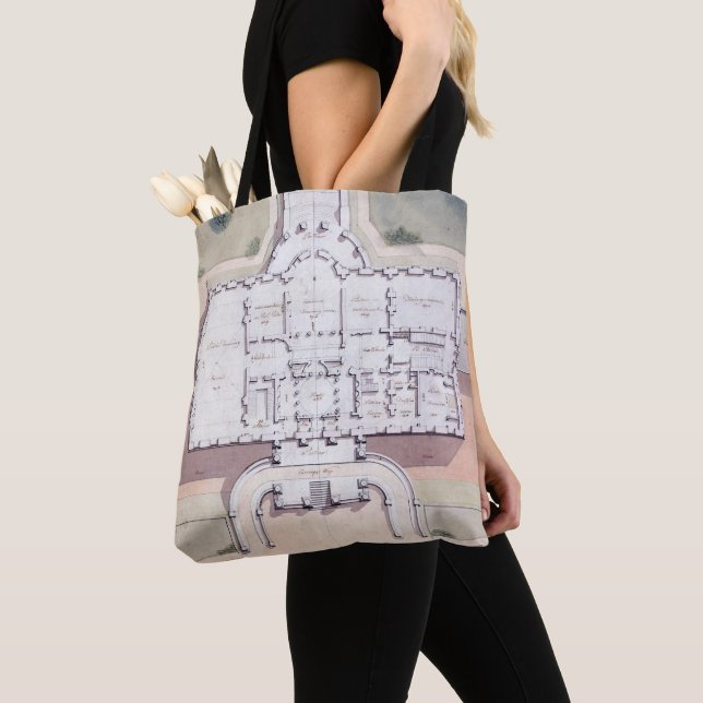 The White House President Washington D.C. Plan Tote Bag (Close Up)