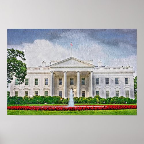The White House Washington DC Poster