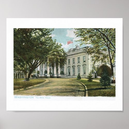 The White House Washington DC Vintage Poster