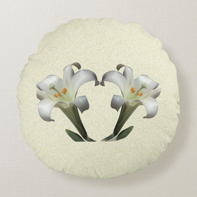 The White Lily - Round Pillow (Front)