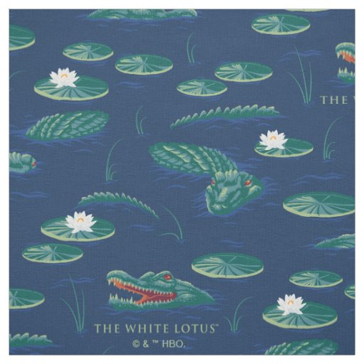 The White Lotus Alligator Lagoon Pattern Fabric