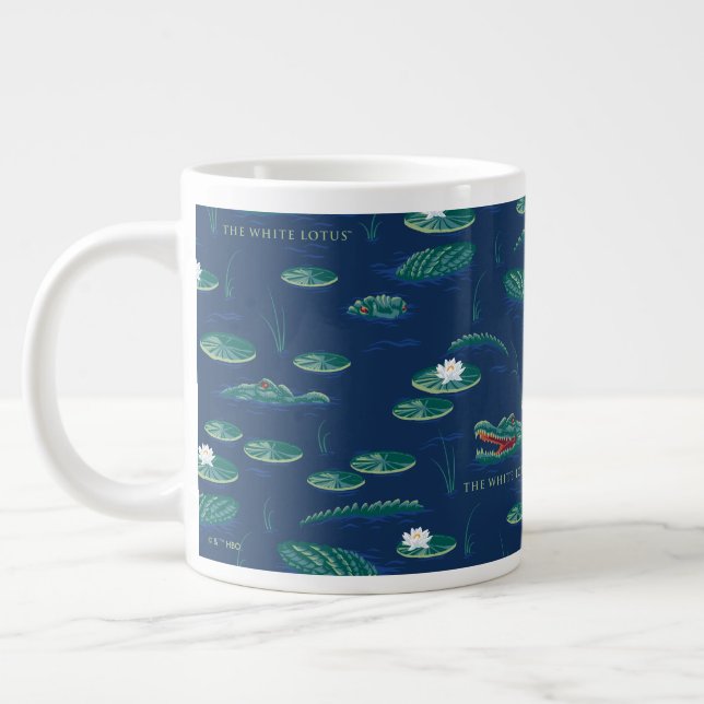 The White Lotus Alligator Lagoon Pattern Giant Coffee Mug (Left)