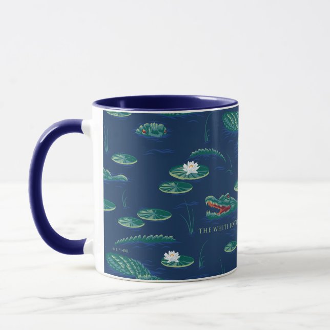 The White Lotus Alligator Lagoon Pattern Mug (Left)
