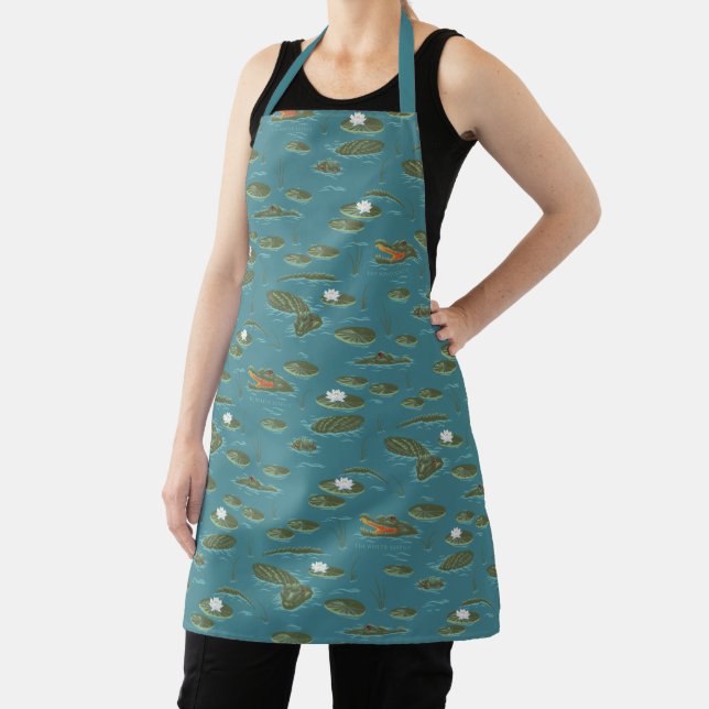 The White Lotus Alligator Waters Pattern Apron (Insitu)